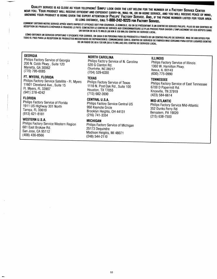 Philips 8P4841C199 User Manual | Page 53 / 54