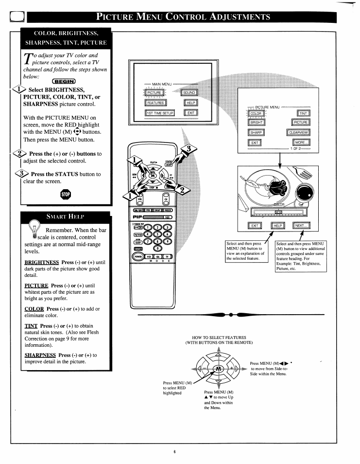 Icture, Ontrol, Djustments | Philips 8P4841C199 User Manual | Page 6 / 54