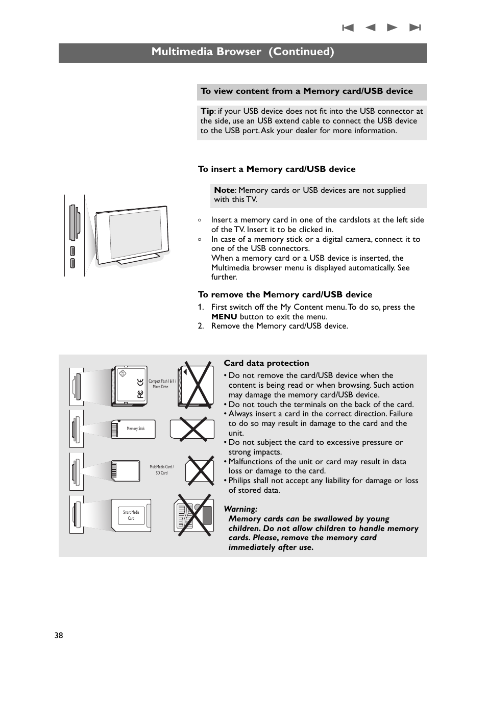 Multimedia browser (continued) | Philips 50PF9731D-37 User Manual | Page 40 / 68