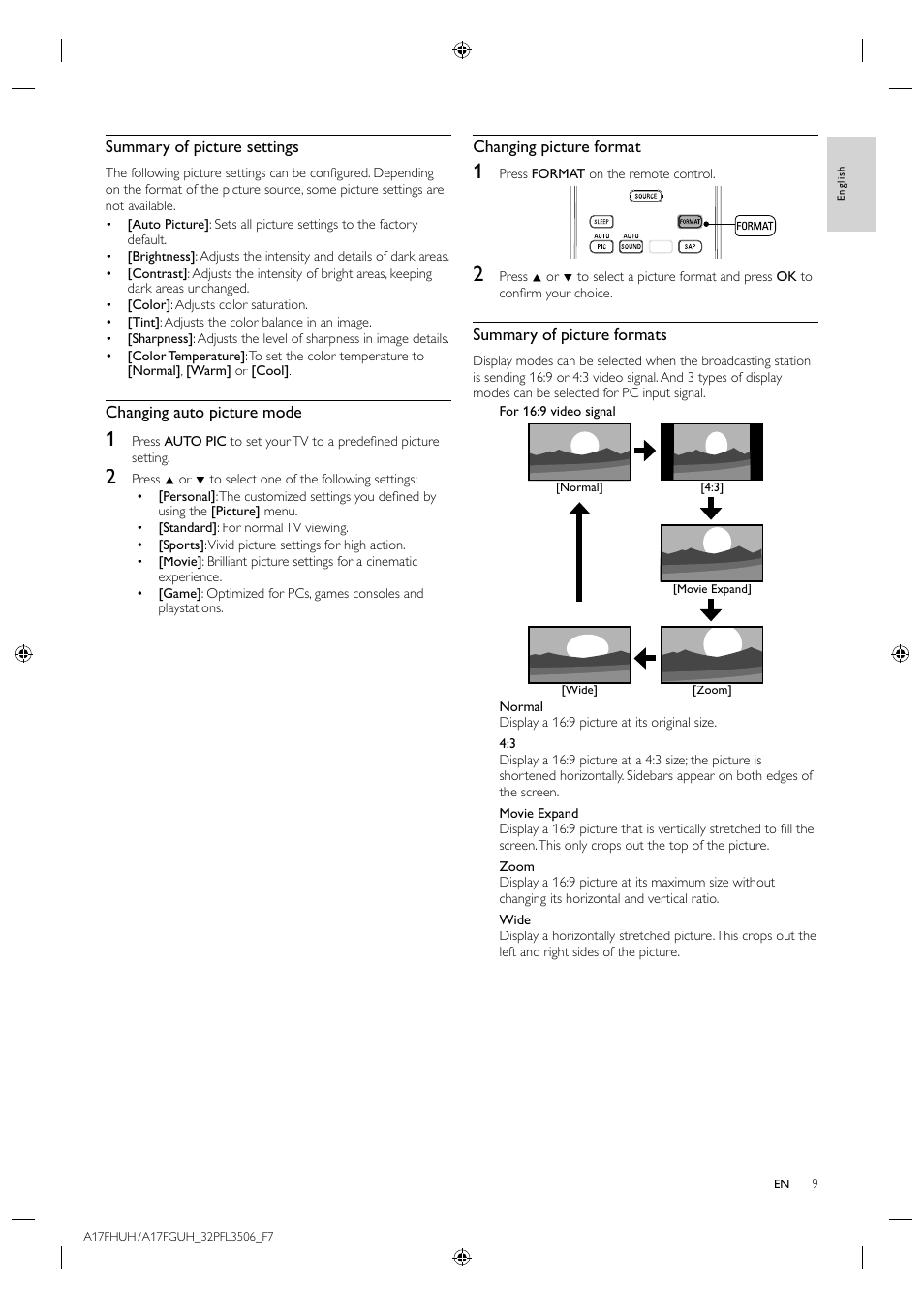 Philips LCD TV 32PFL3506 81cm-32" digital TV with Digital Crystal Clear User Manual | Page 9 / 15