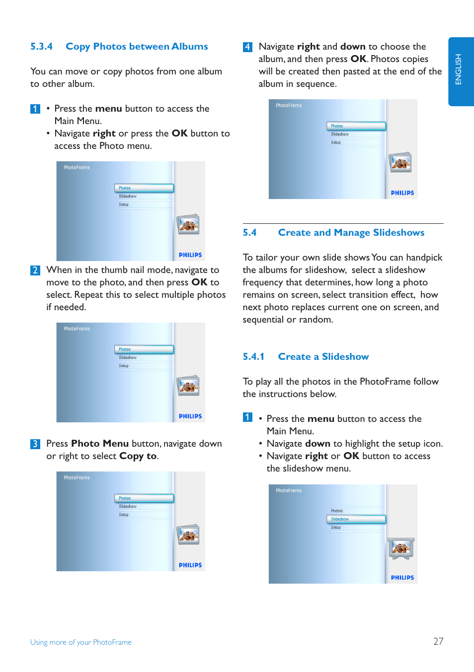 4 create and manage slideshows | Philips 10FF2CMW-27B User Manual | Page 29 / 60