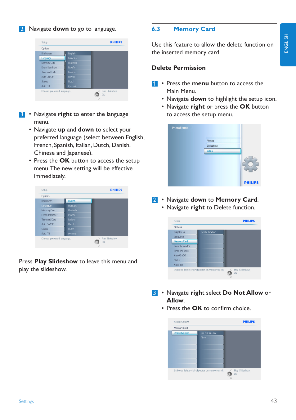 3 memory card | Philips 10FF2CMW-27B User Manual | Page 45 / 60