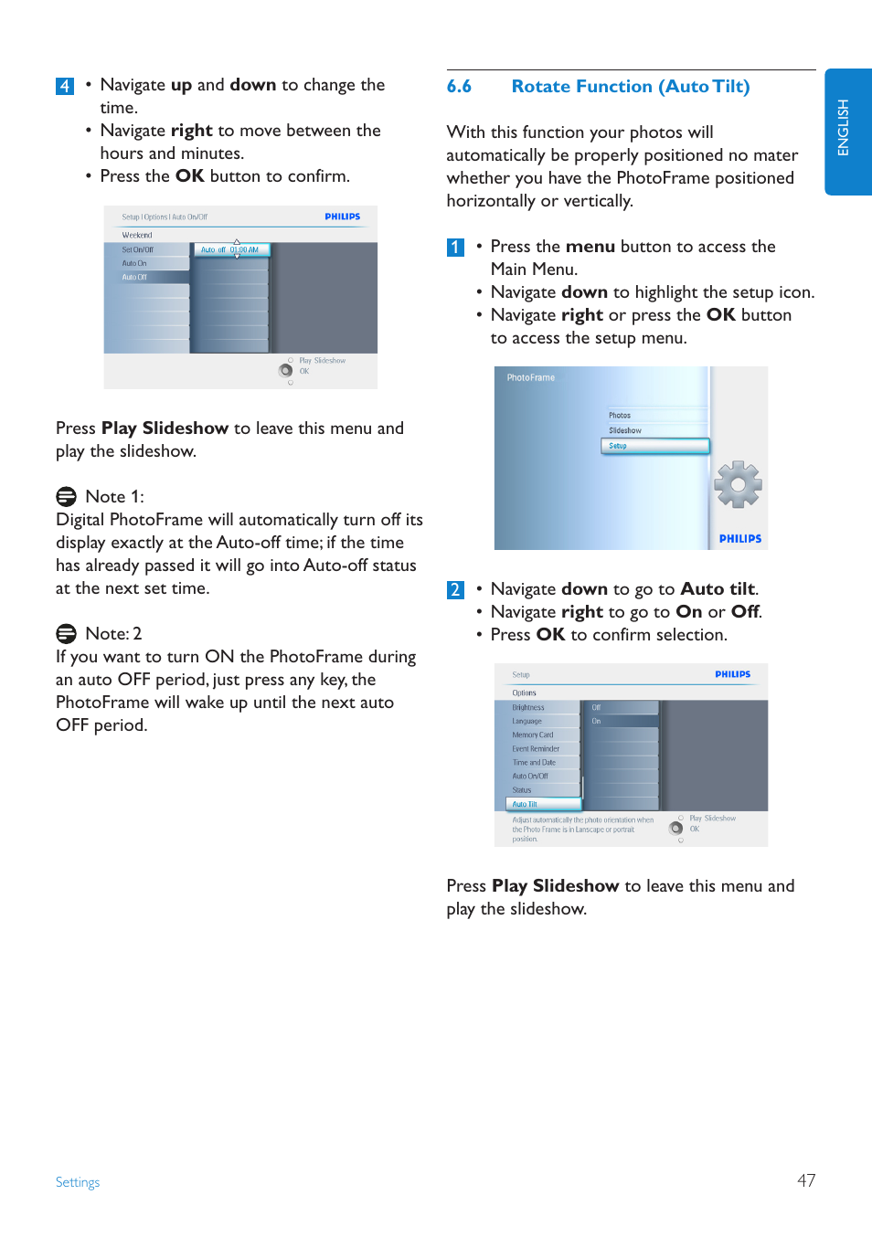 6 rotate function | Philips 10FF2CMW-27B User Manual | Page 49 / 60