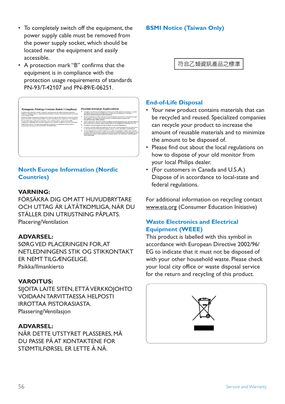 Philips 10FF2CMW-27B User Manual | Page 58 / 60