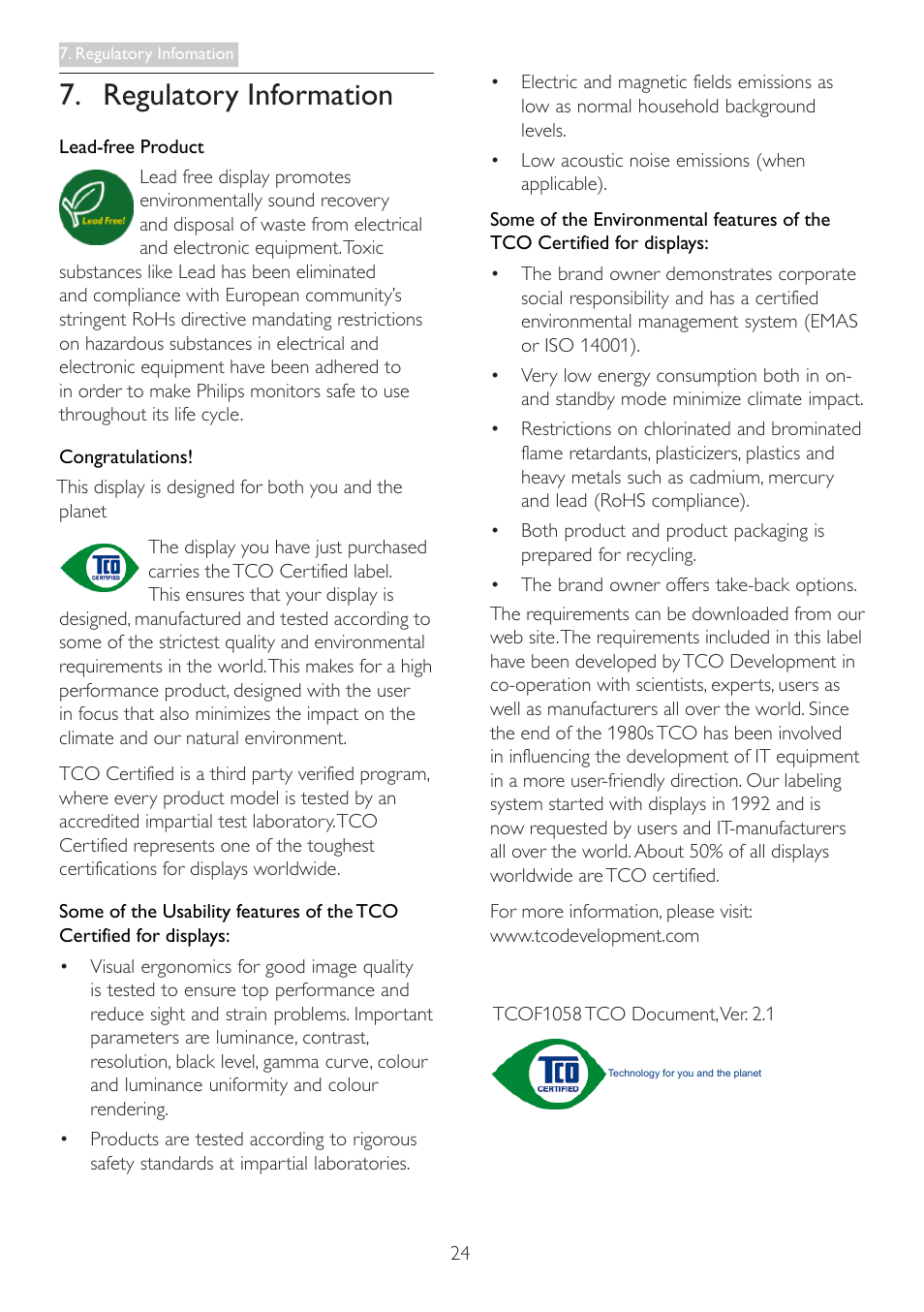 Regulatory information | Philips 237E3QPHSU-27 User Manual | Page 26 / 42