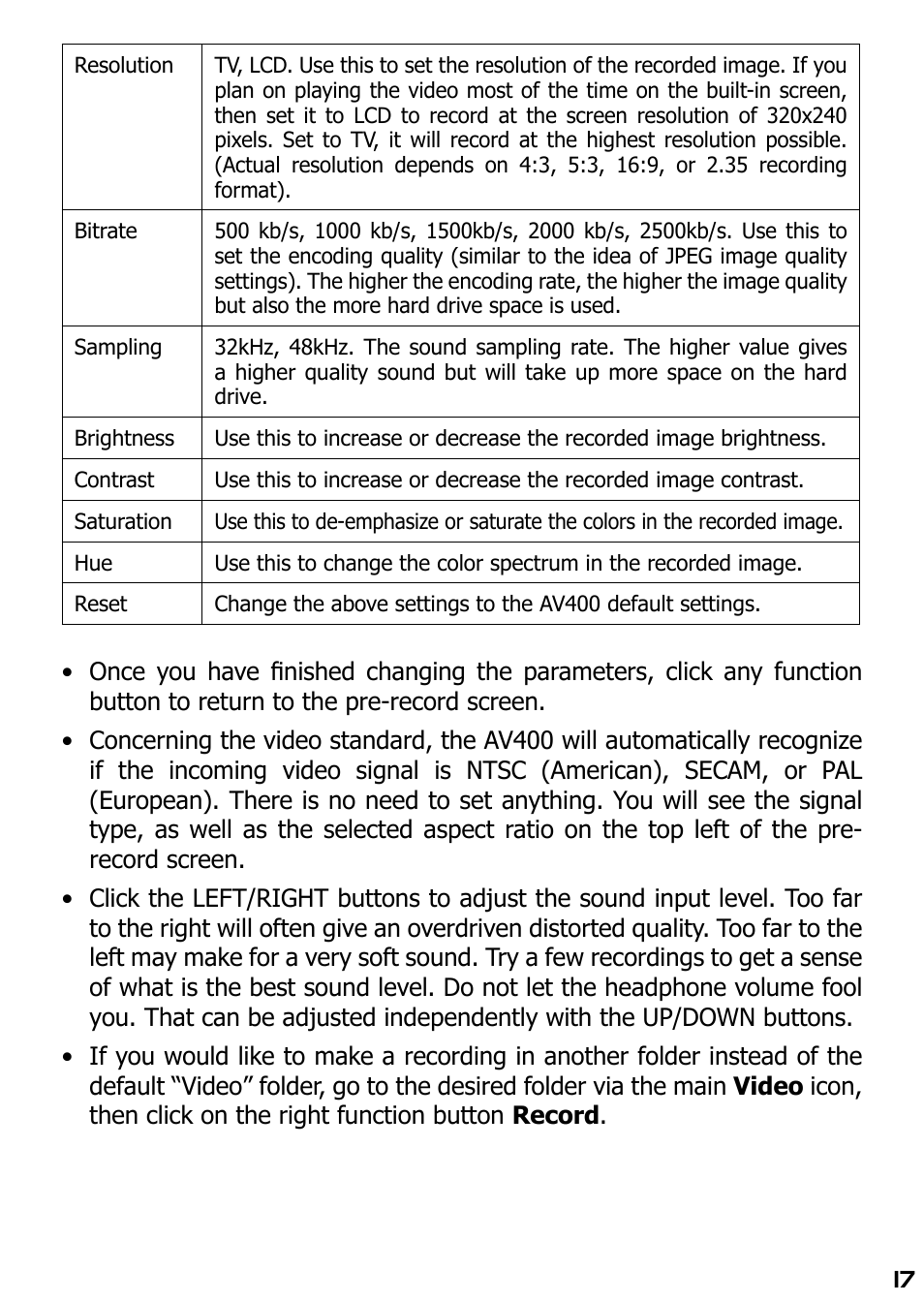 ARCHOS AV420 User Manual | Page 17 / 80