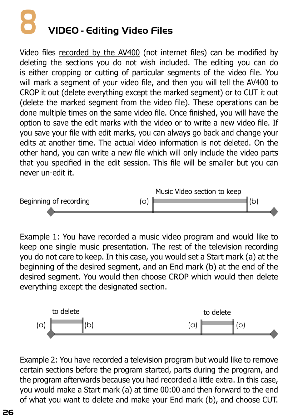 8 video - editing video files | ARCHOS AV420 User Manual | Page 26 / 80