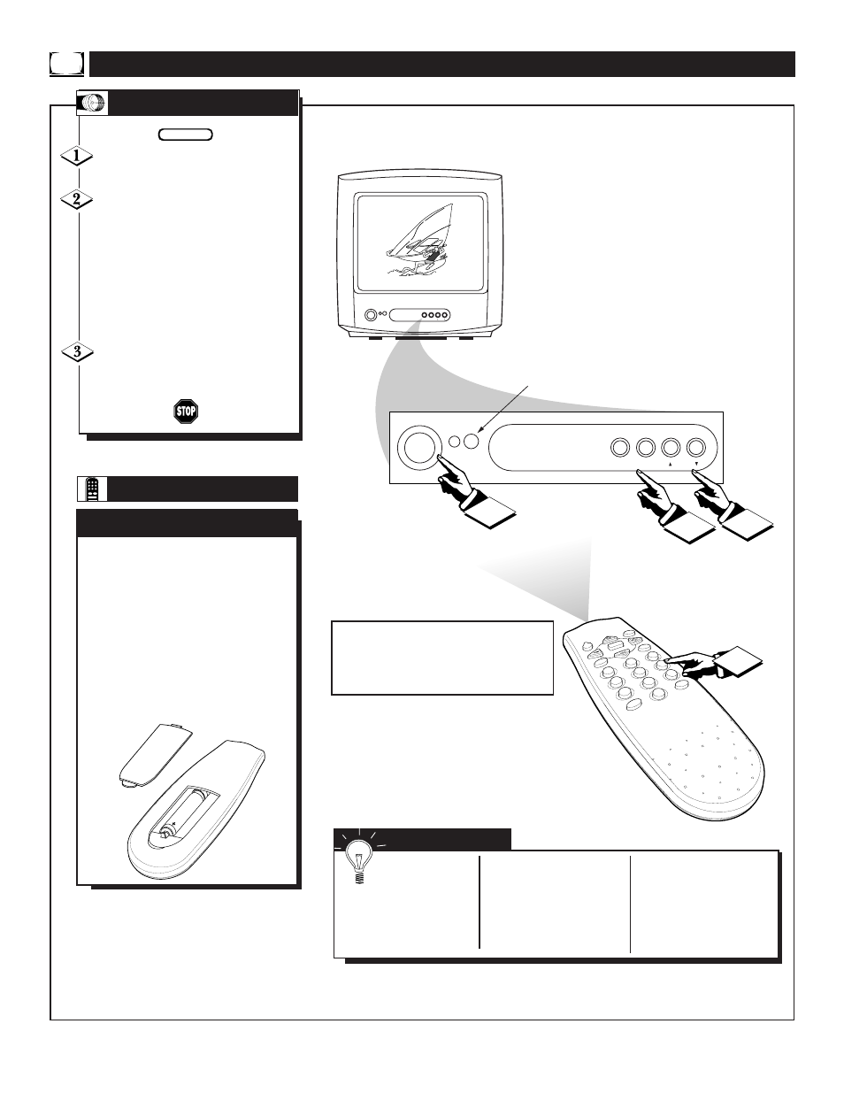 Tv/r, Asic, Emote | Perations, Elevision | Philips PR1305C User Manual | Page 8 / 32