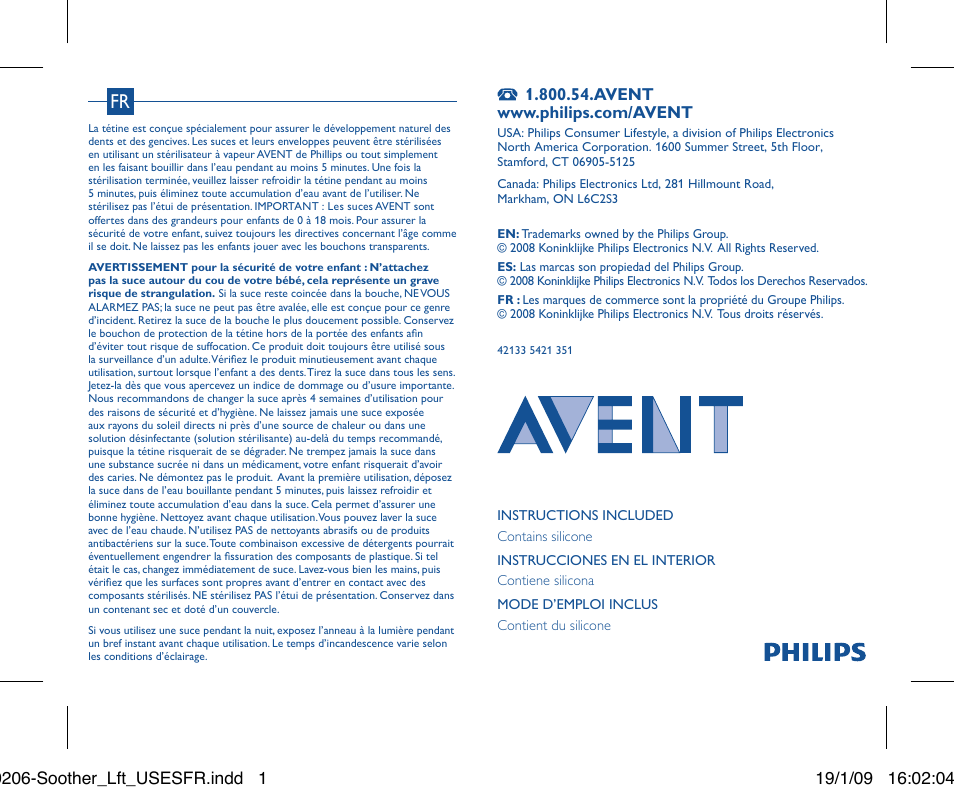 Philips SCF172-21 User Manual | 2 pages