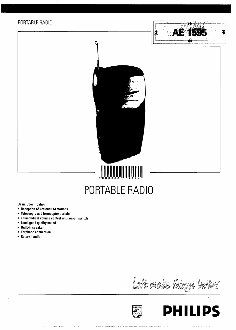 Philips AE1595-17 User Manual | 2 pages