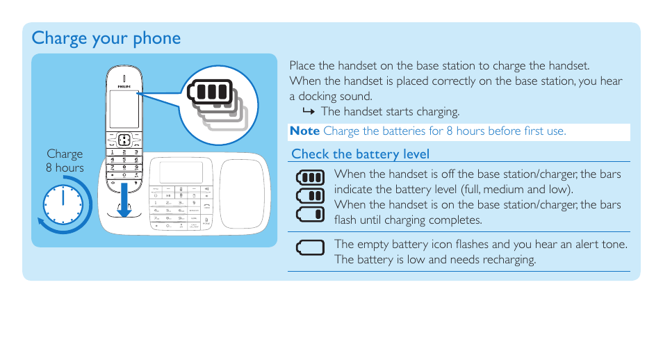 Charge your phone | Philips SE8881B-22 User Manual | Page 5 / 12