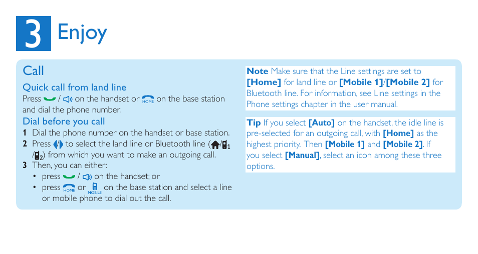Enjoy, Call | Philips SE8881B-22 User Manual | Page 8 / 12