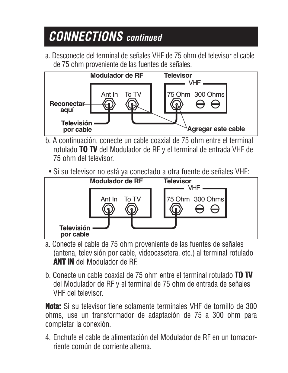 Connections, Continued | Philips SWS2103W-17 User Manual | Page 13 / 24