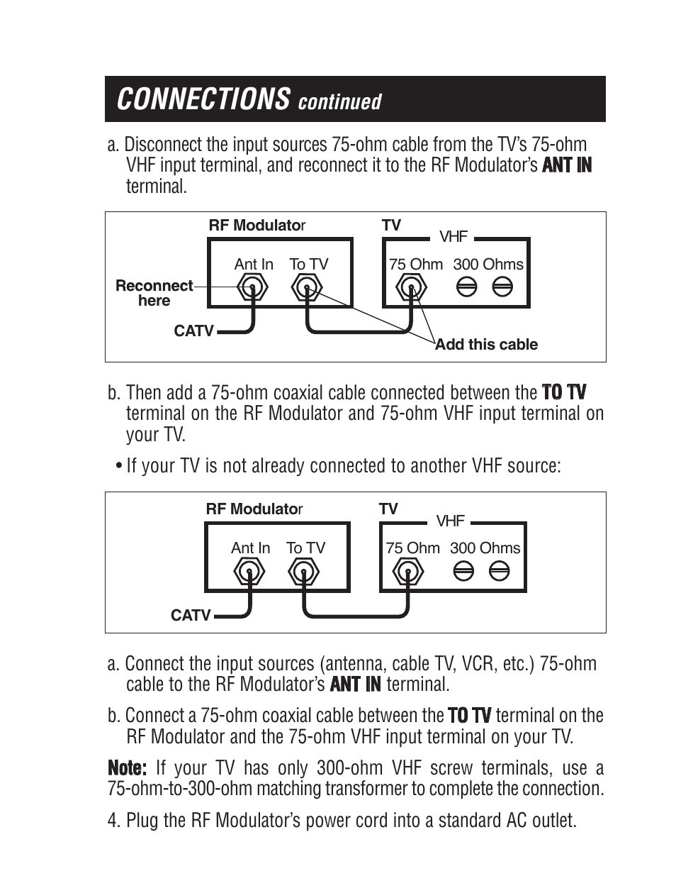 Connections, Continued | Philips SWS2103W-17 User Manual | Page 5 / 24