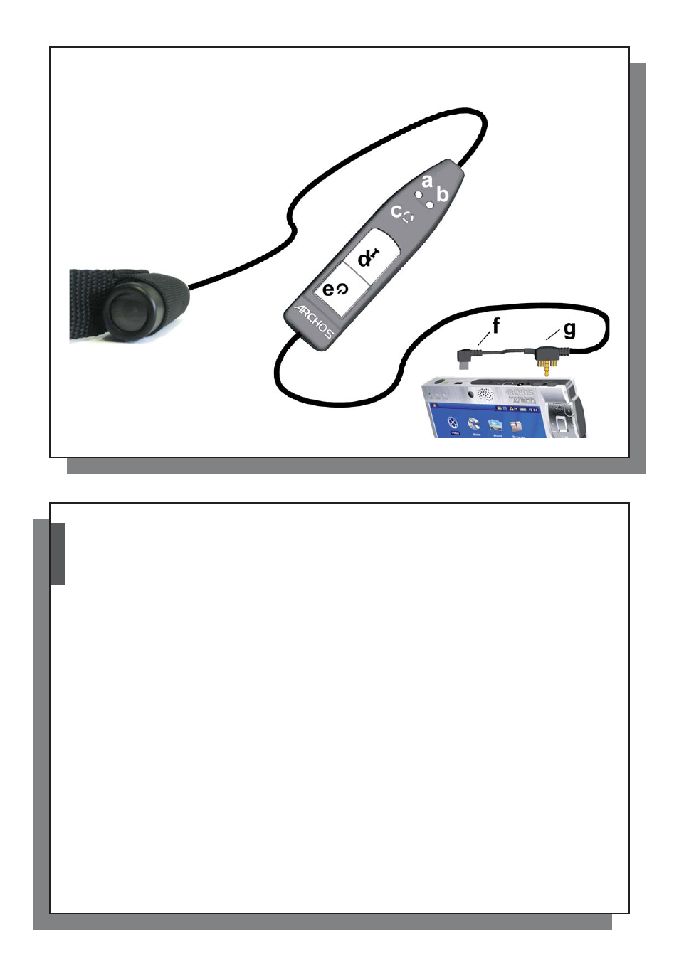 1 archos, 2 recording with your archos, Digital mini-cam | 1 connecting your archos, Digital mini-cam to your av 500, 2 making a recording using the camera controller | ARCHOS AV 500 User Manual | Page 2 / 8