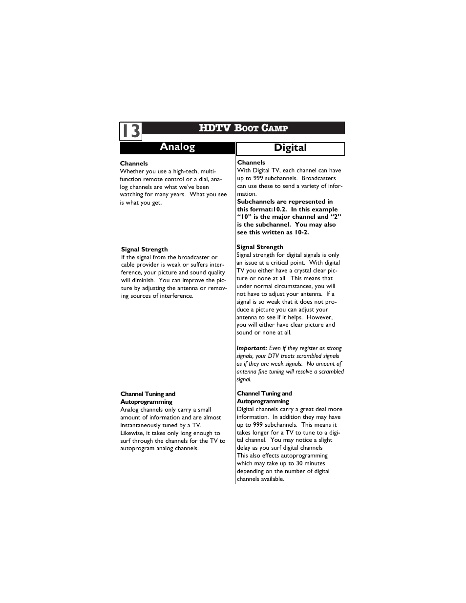 Hdtv b, Analog digital | Philips 60PP9910-17 User Manual | Page 17 / 33