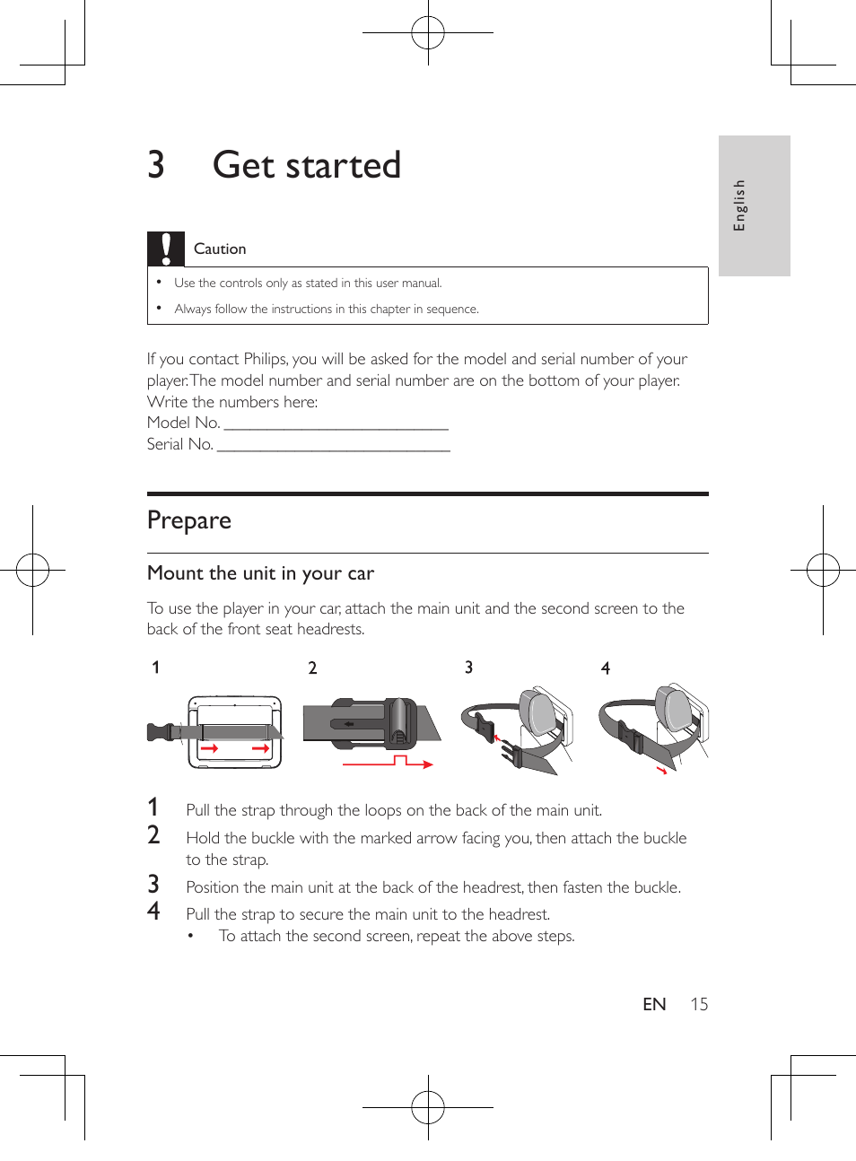 3 get started, Prepare | Philips PD9012M-37 User Manual | Page 14 / 27