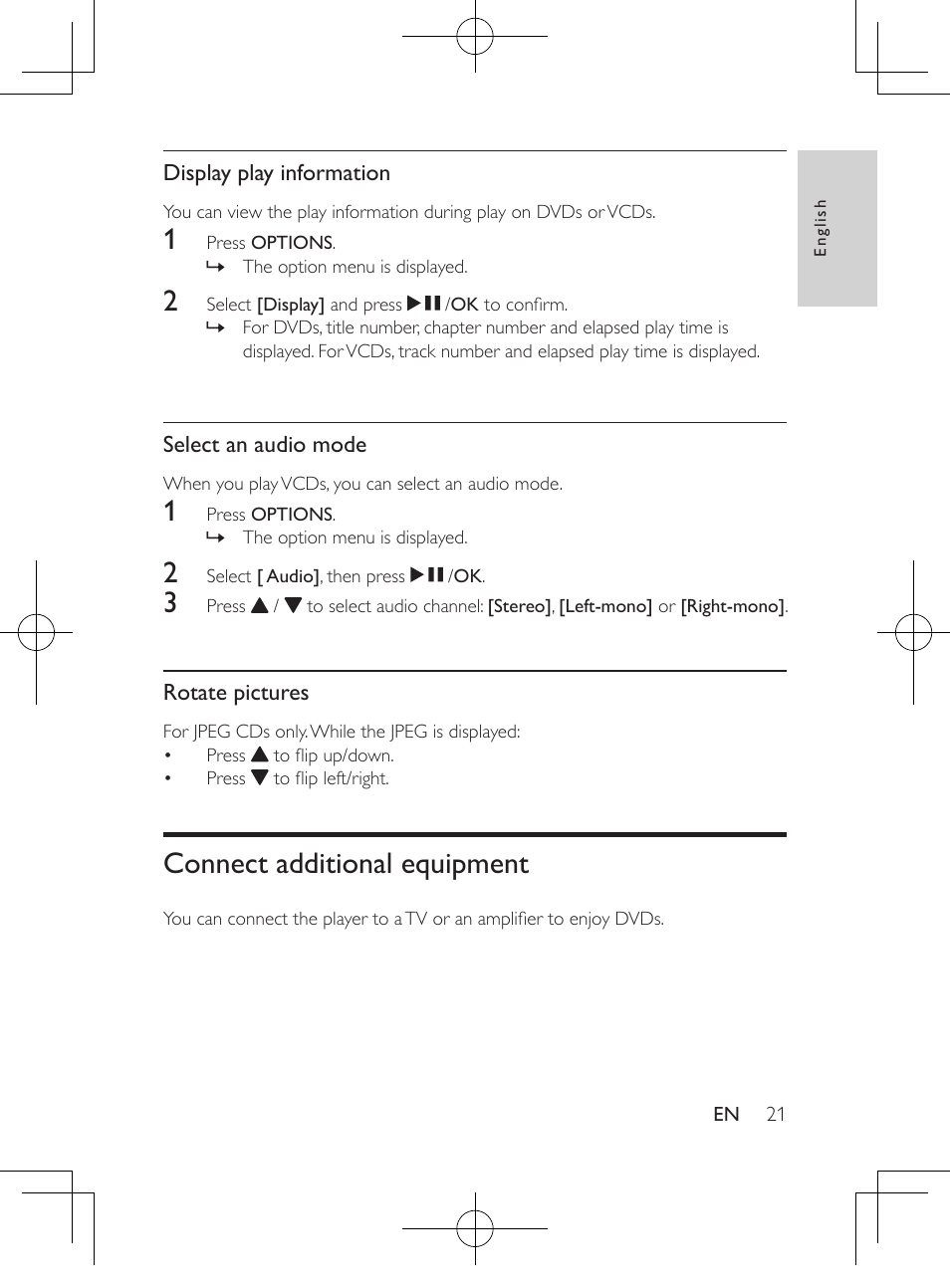 Connect additional equipment | Philips PD9012M-37 User Manual | Page 20 / 27