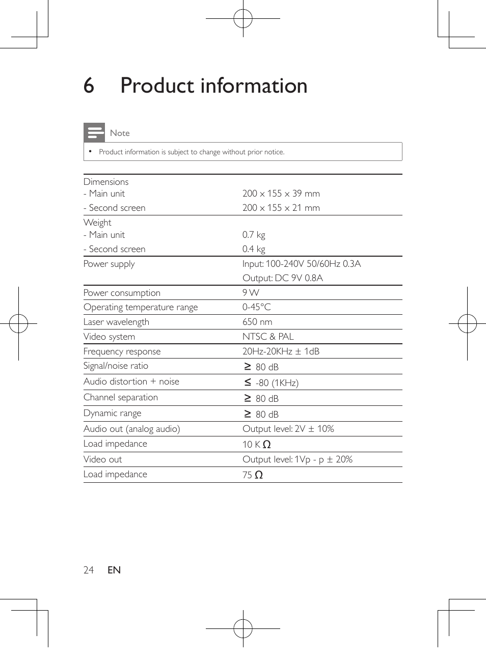 6 product information | Philips PD9012M-37 User Manual | Page 23 / 27