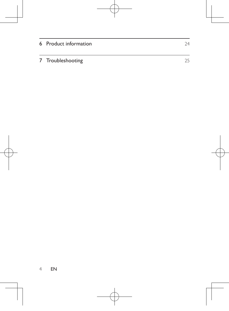 6 product information, 7 troubleshooting | Philips PD9012M-37 User Manual | Page 3 / 27
