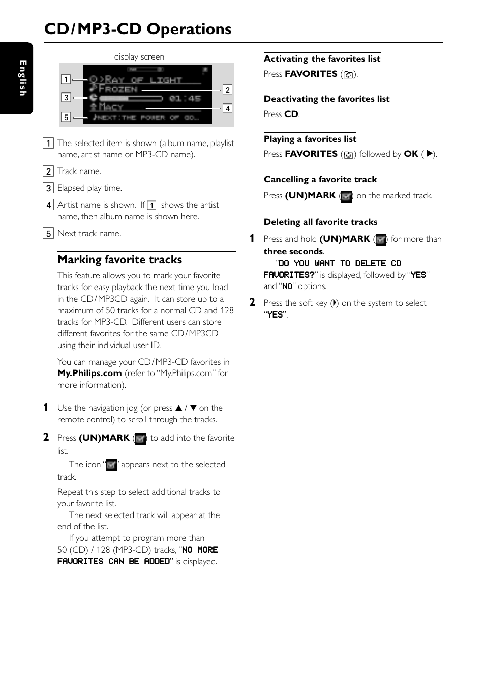 Cd / mp3-cd operations | Philips MC-I250-37 User Manual | Page 30 / 42