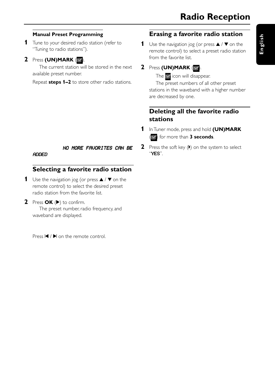 Radio reception | Philips MC-I250-37 User Manual | Page 33 / 42