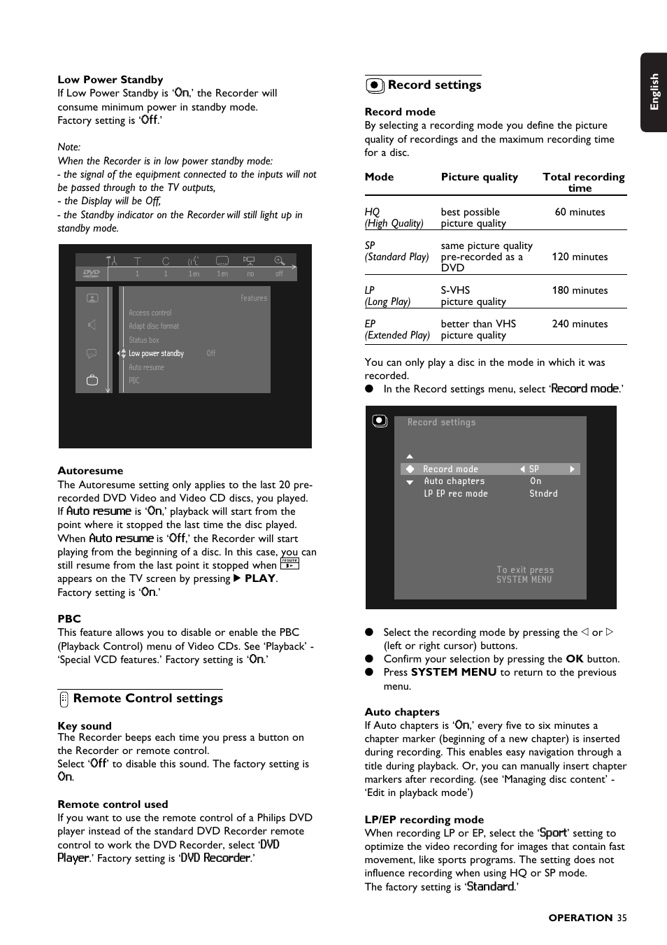 Philips DVDR150099 User Manual | Page 35 / 66