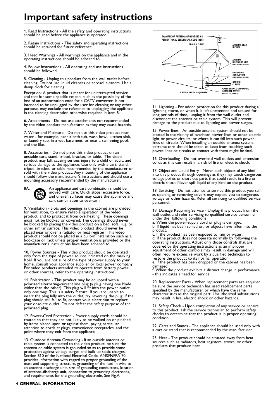 Important safety instructions | Philips DVDR150099 User Manual | Page 4 / 66