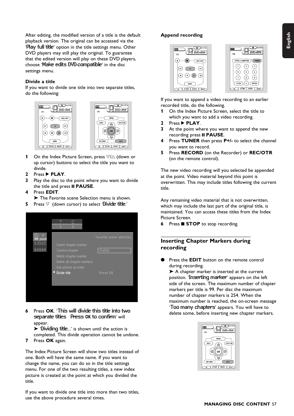 Philips DVDR150099 User Manual | Page 57 / 66