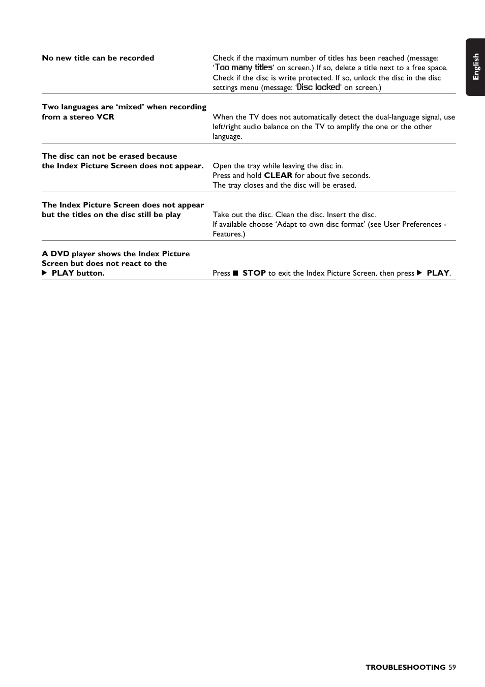 Philips DVDR150099 User Manual | Page 59 / 66