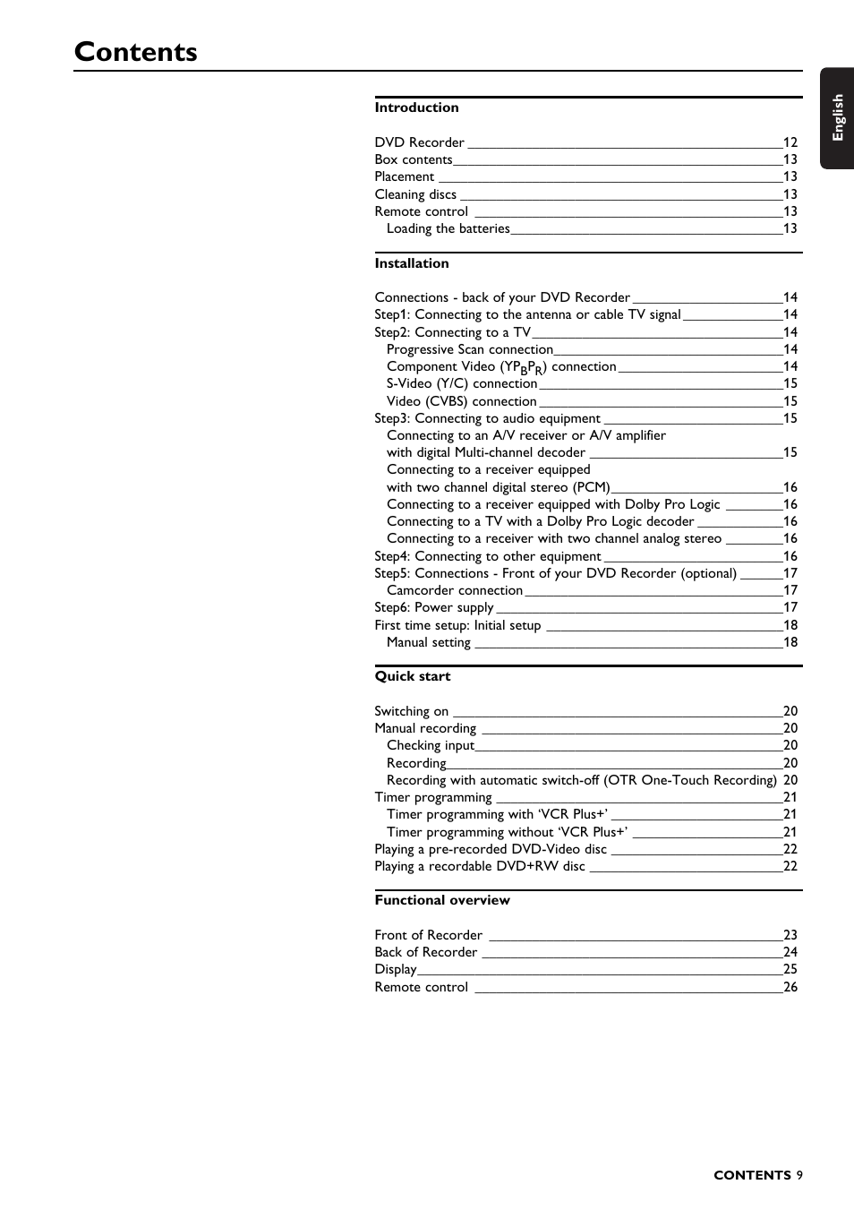 Philips DVDR150099 User Manual | Page 9 / 66