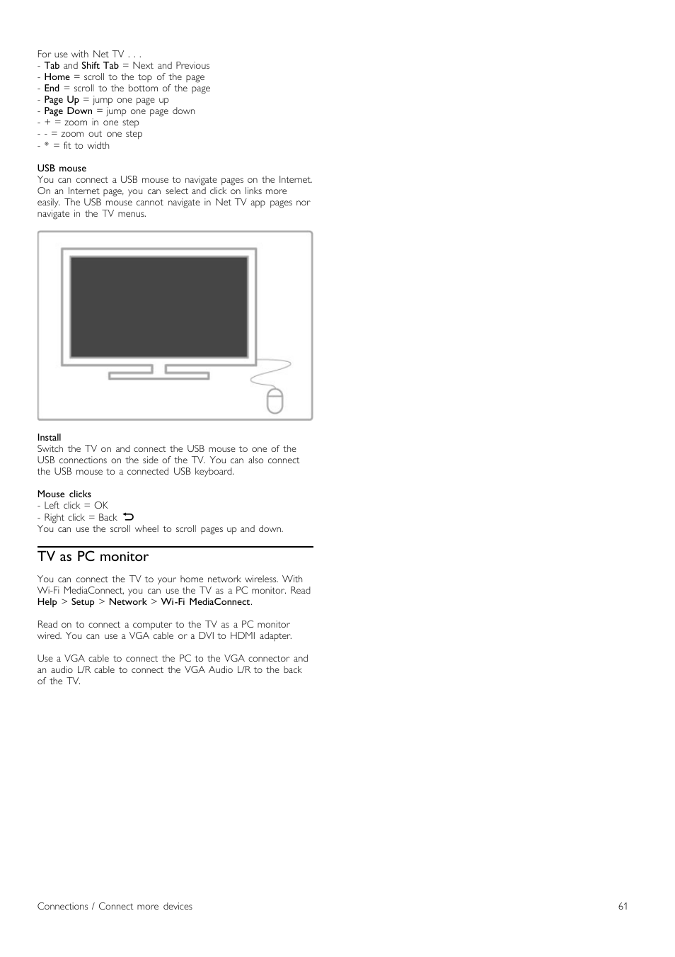 Tv as pc monitor | Philips Cinema 219 Gold Series Smart LED TV 50PFL7956T 127 cm 50" Ultra wide screen Easy 3D with Ambilight Spectra 2 and Multi-view User Manual | Page 61 / 84