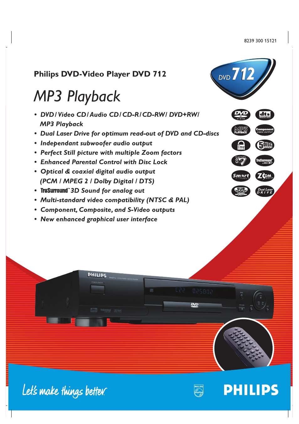 Philips DVD712AT User Manual | 2 pages