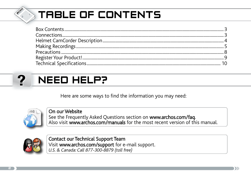 ARCHOS 605 User Manual | Page 2 / 10