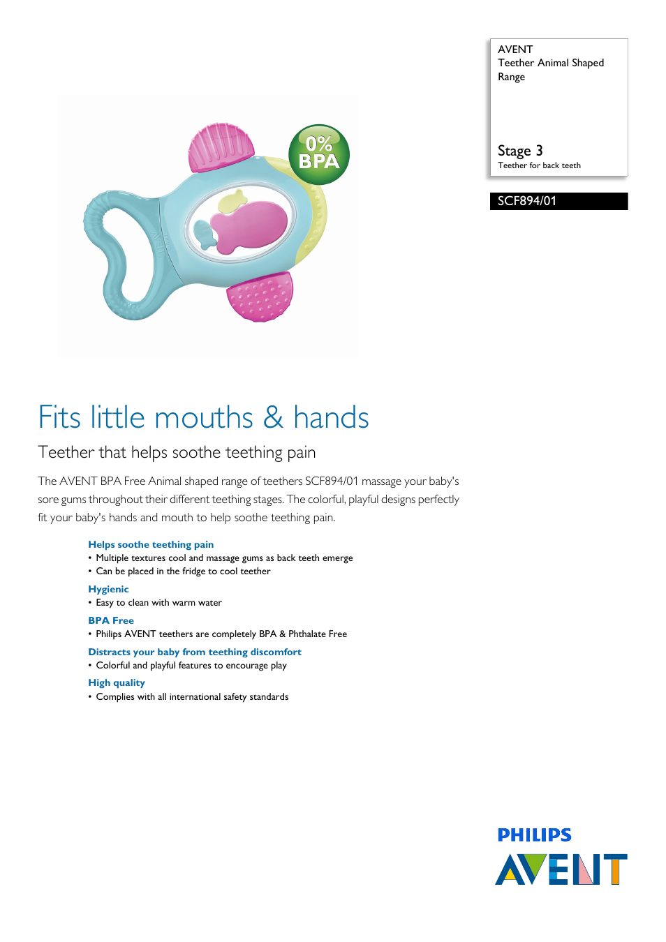 Philips SCF894-01 User Manual | 2 pages