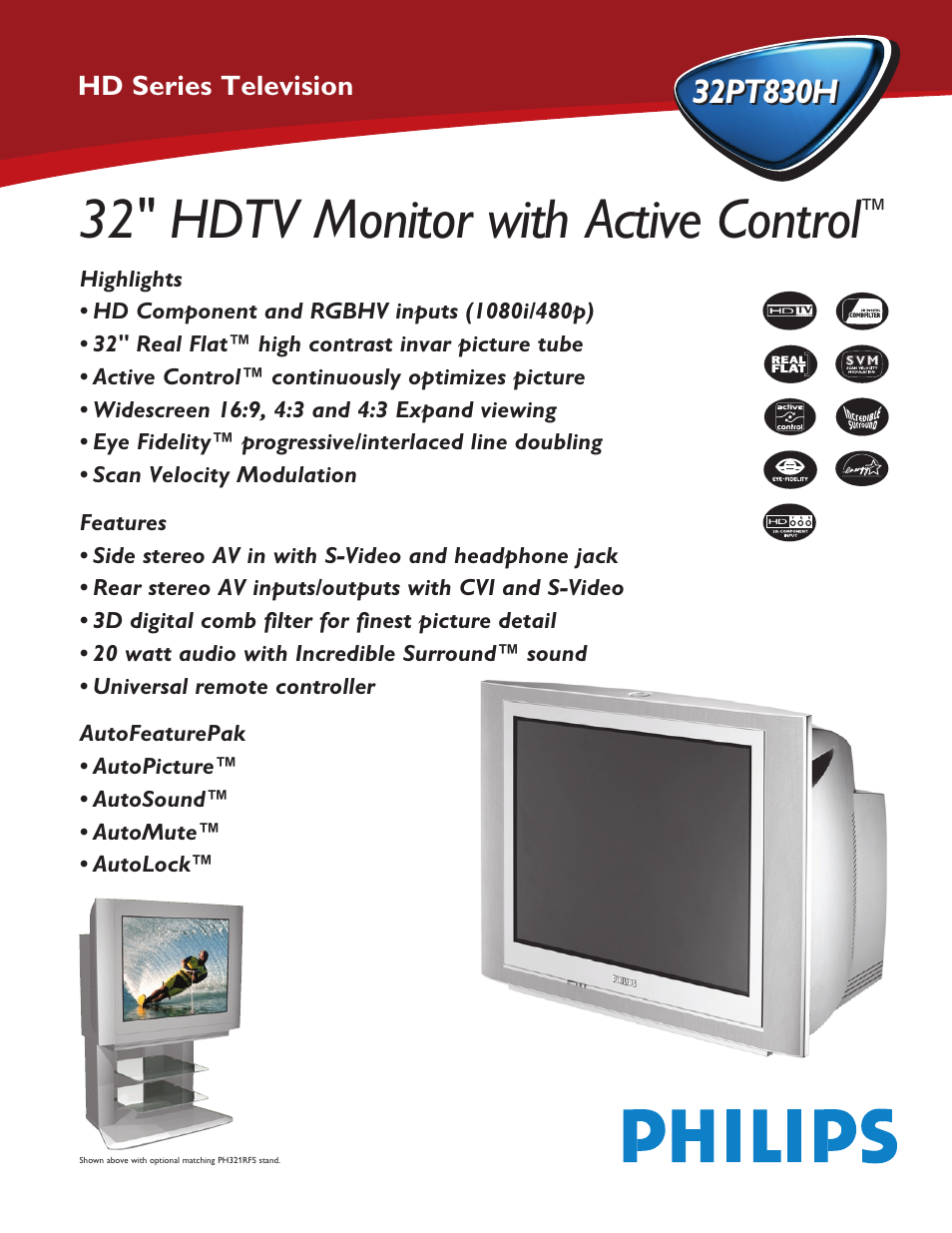 Philips 32PT830H User Manual | 2 pages