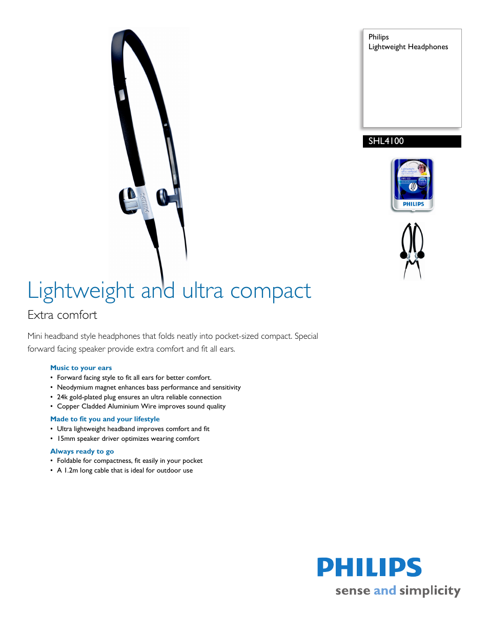 Philips SHL4100-37 User Manual | 2 pages