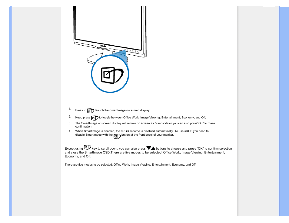 Philips Brilliance LCD monitor with Ergo base USB Audio 240B1CS 24"w B-line 1920x1200 - Format 1610 User Manual | Page 24 / 96