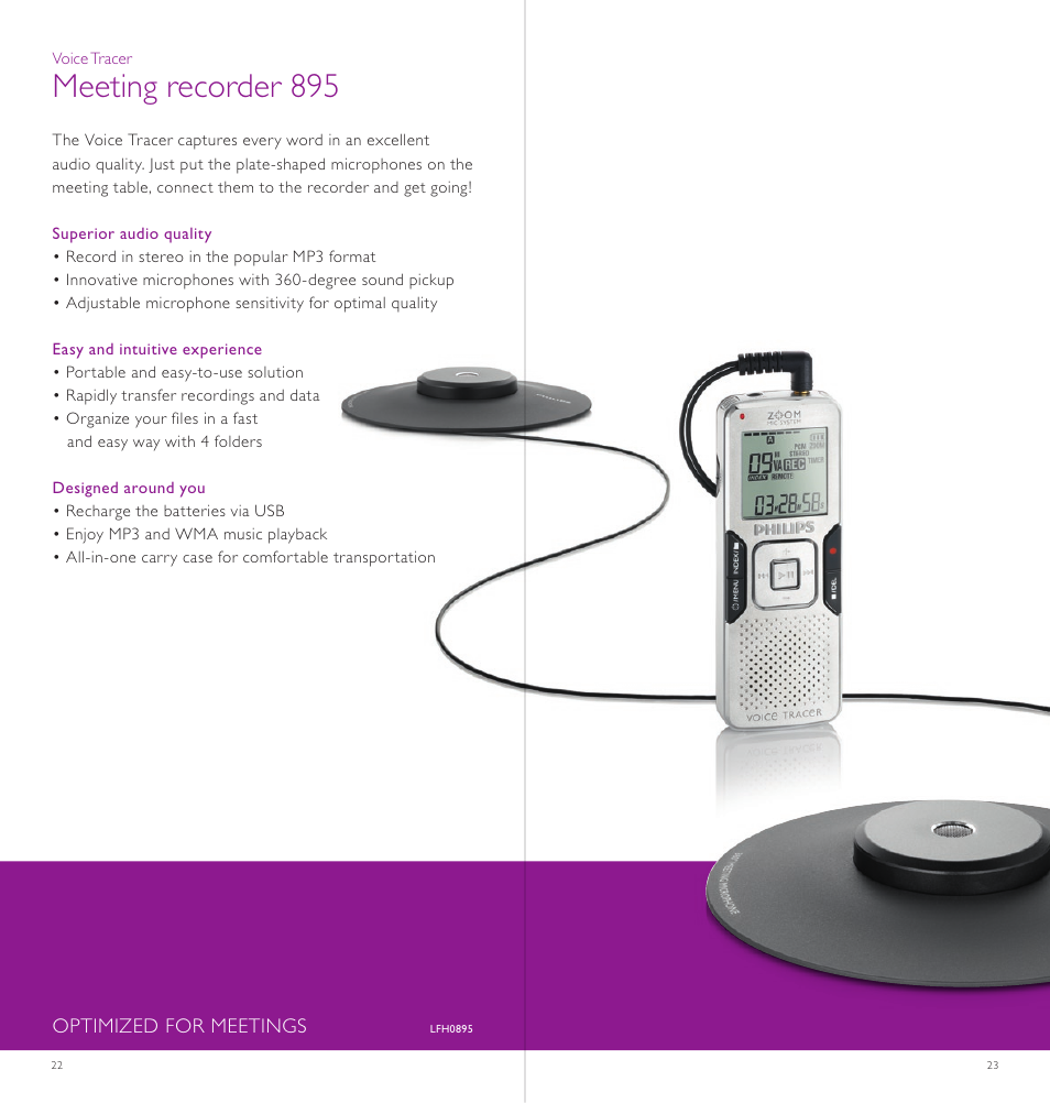 Meeting recorder 895 | Philips LFH0868-00 User Manual | Page 12 / 20