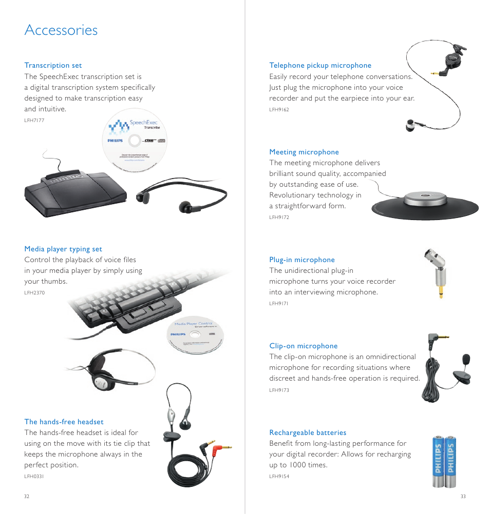 Accessories | Philips LFH0868-00 User Manual | Page 17 / 20