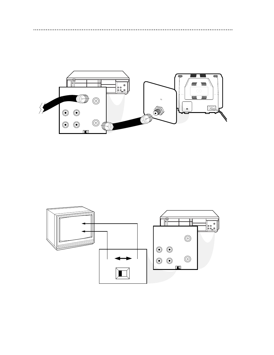 Ch3 ch4, Ch3 / ch4 switch, Plug in the tv and the vcr | Philips VRA231AT99 User Manual | Page 7 / 48