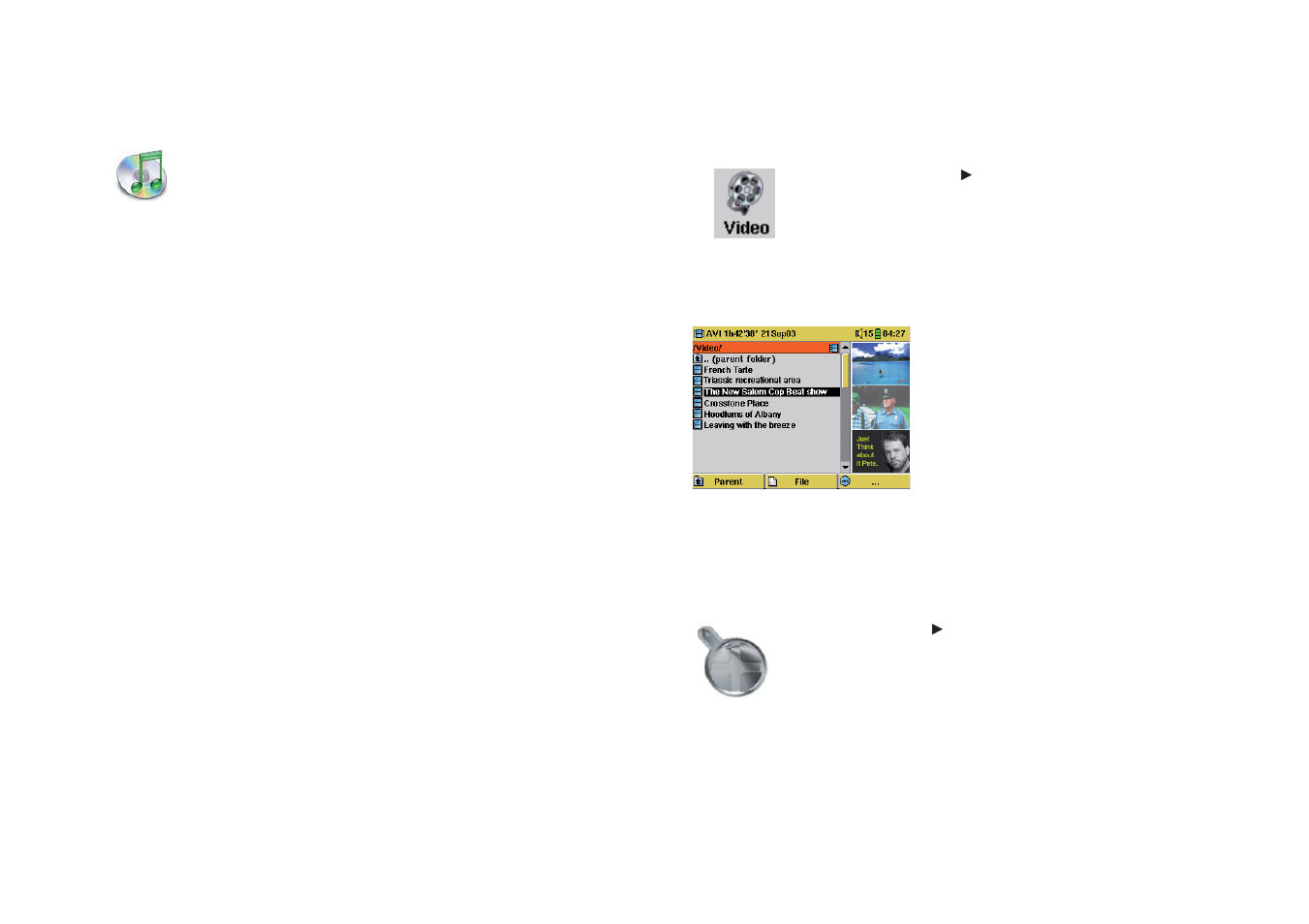Music - using itunes, With your gmini, Video - playing video files | ARCHOS 402 User Manual | Page 14 / 37