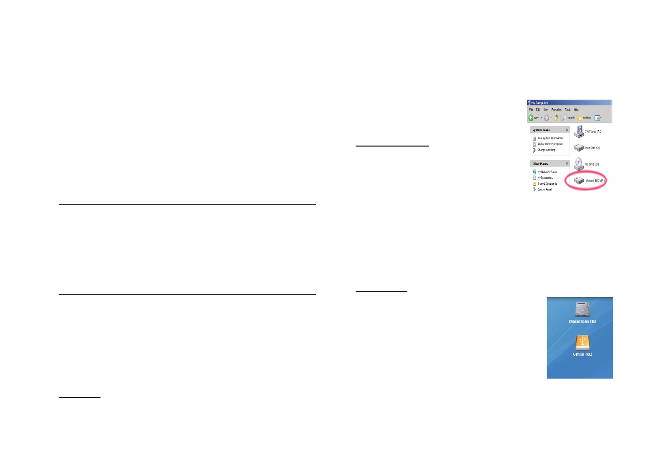 Connecting/disconnecting the gmini | ARCHOS 402 User Manual | Page 24 / 37