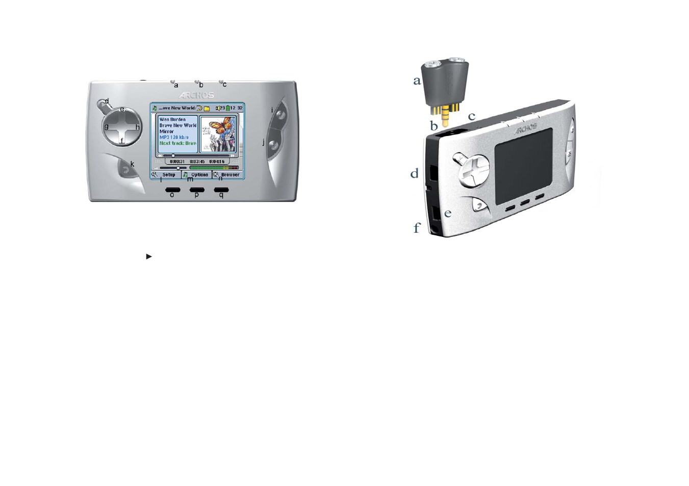 Intro - buttons and connections | ARCHOS 402 User Manual | Page 4 / 37