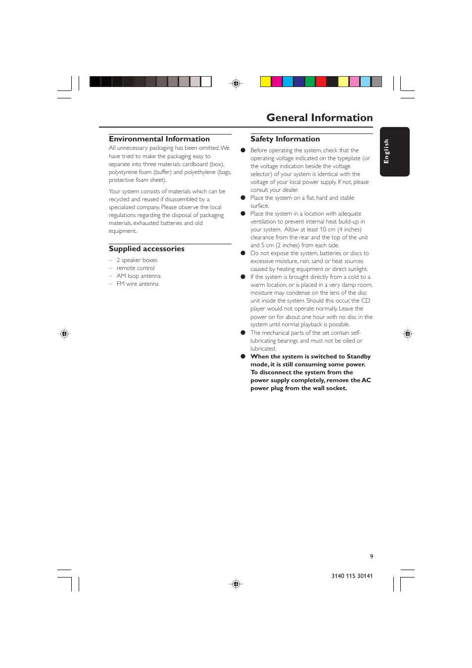 General information | Philips MC-220-37B User Manual | Page 9 / 23