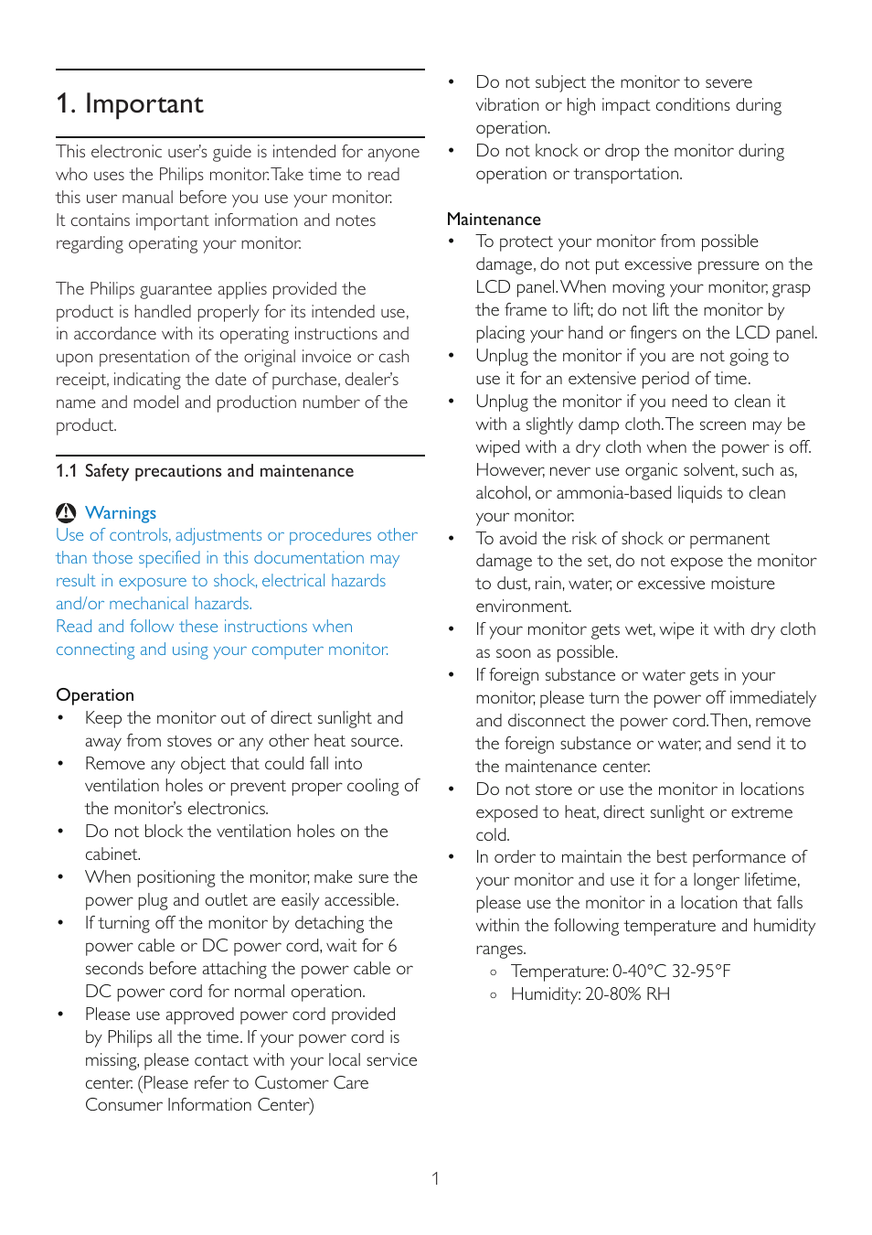 Important | Philips 220P2ES-00 User Manual | Page 3 / 53