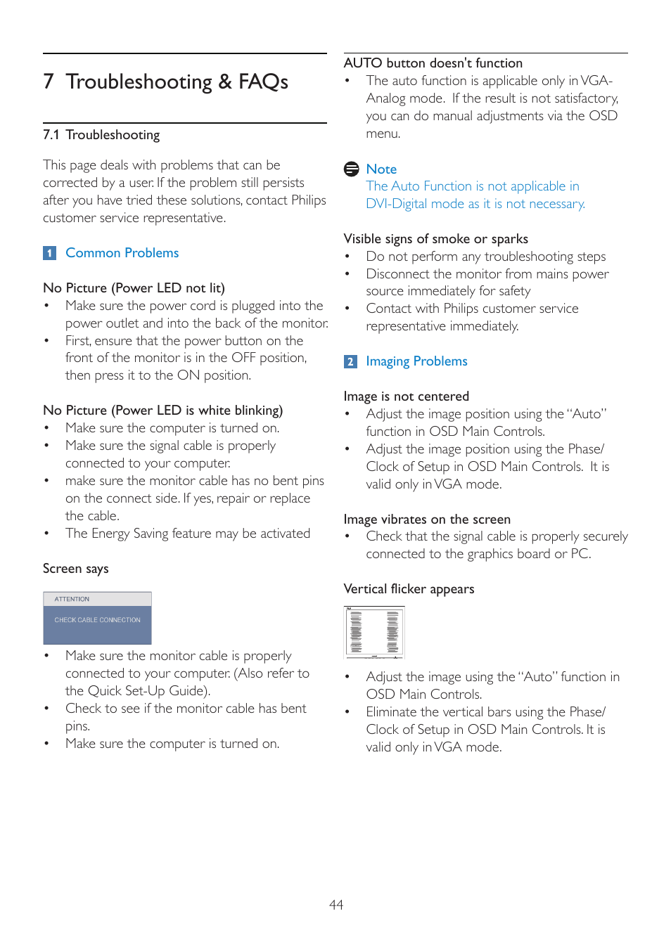 7 troubleshooting & faqs | Philips 220P2ES-00 User Manual | Page 46 / 53