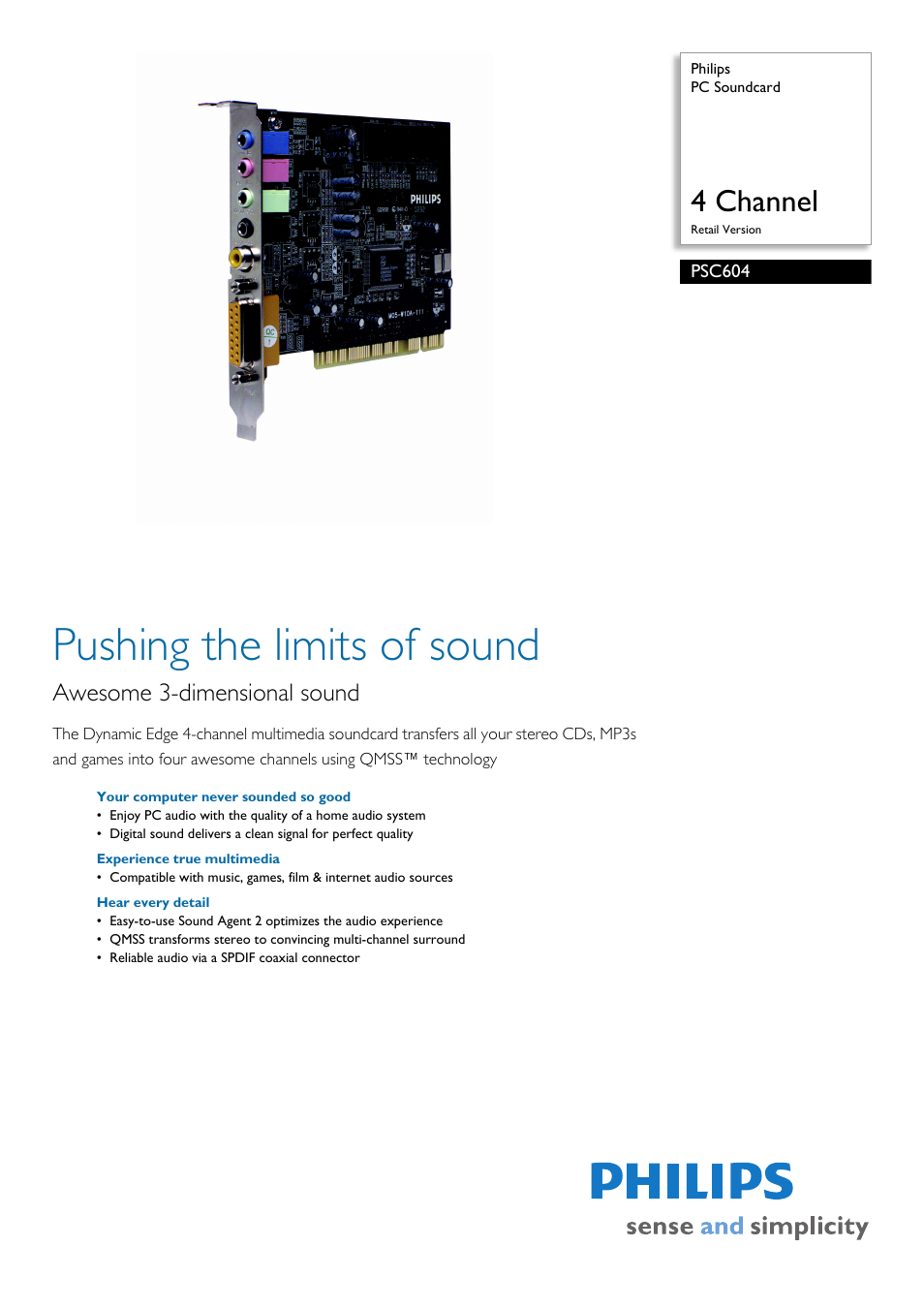 Philips PSC604-17 User Manual | 2 pages