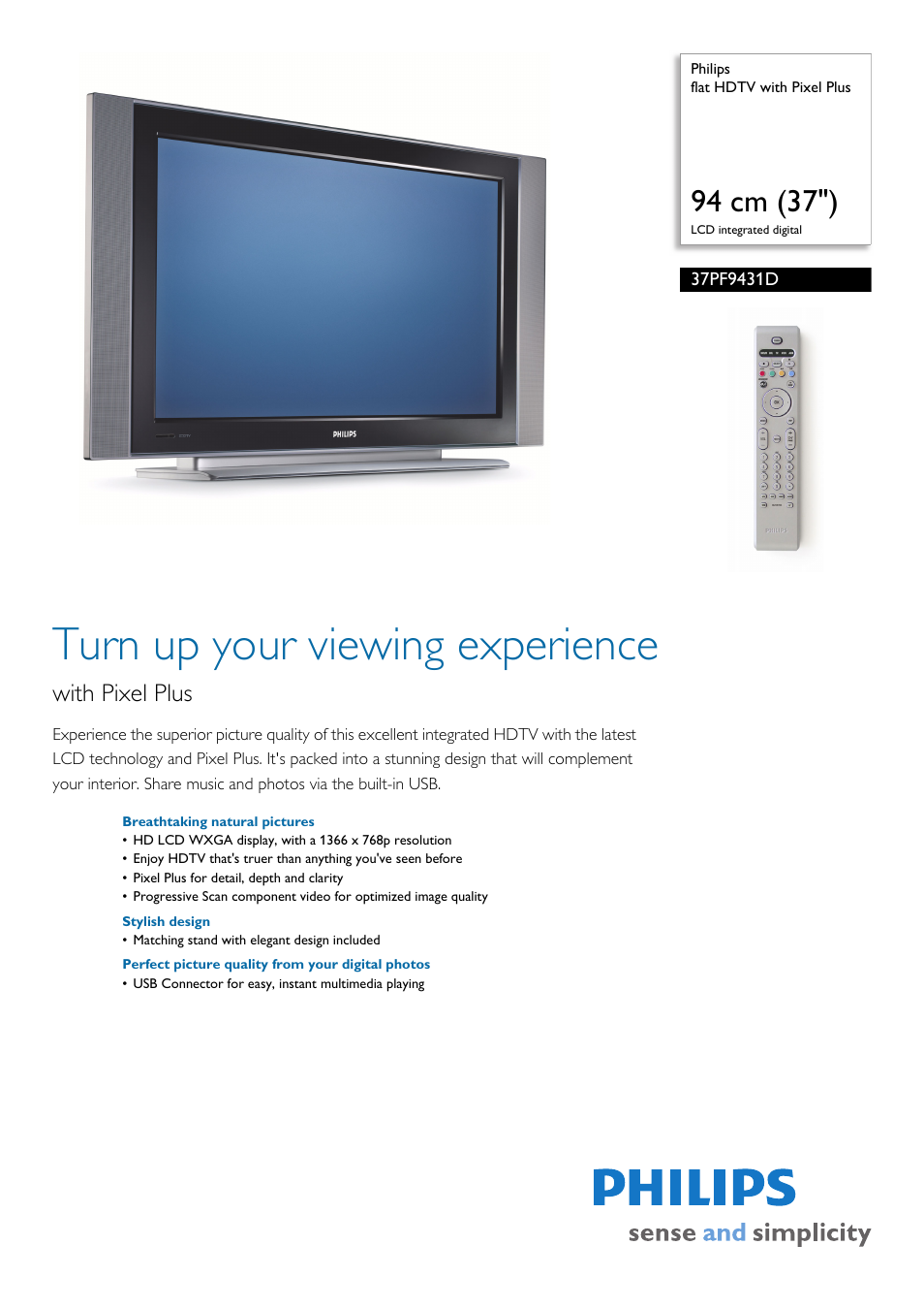 Philips 37PF9431D-37E User Manual | 3 pages