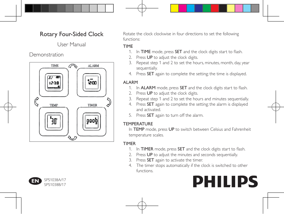 Philips SPS1038B-17 User Manual | 2 pages